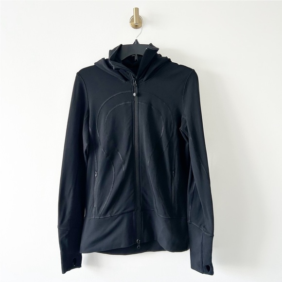 Lululemon Black Full Zip Hooded Fitted Jacket Size 8 - Picture 1 of 8